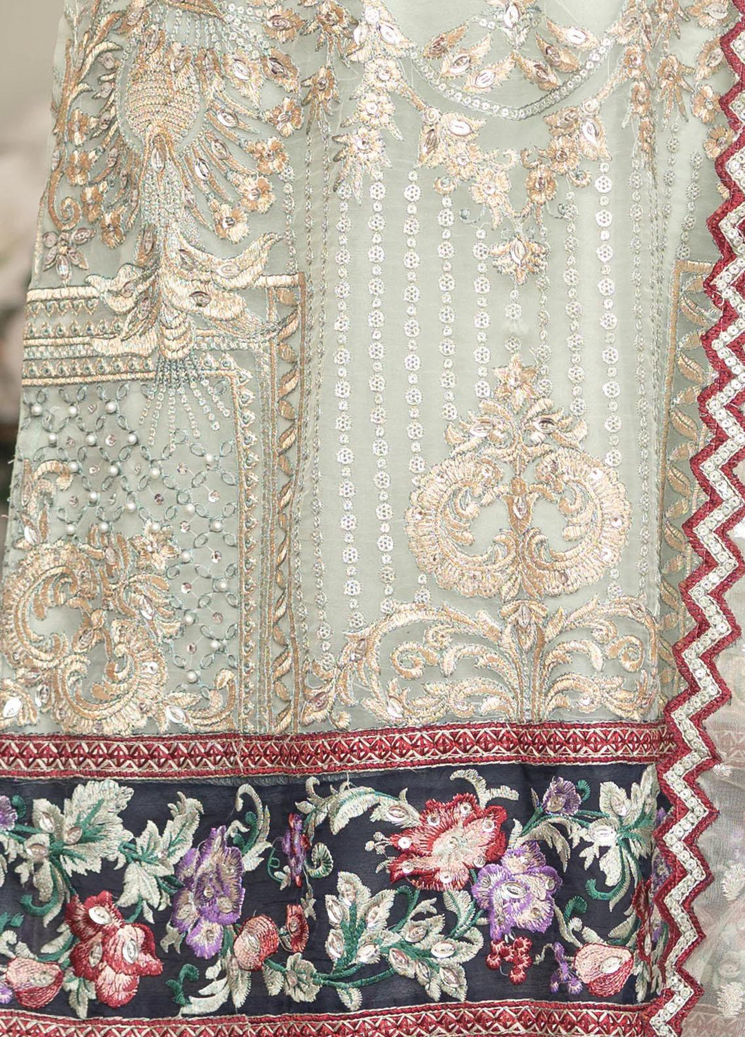 Shaadi Biyaah By Insiya Embroidered Organza Suits Unstitched 3 Piece INS23SB-S1 D3 - Wedding Collection
