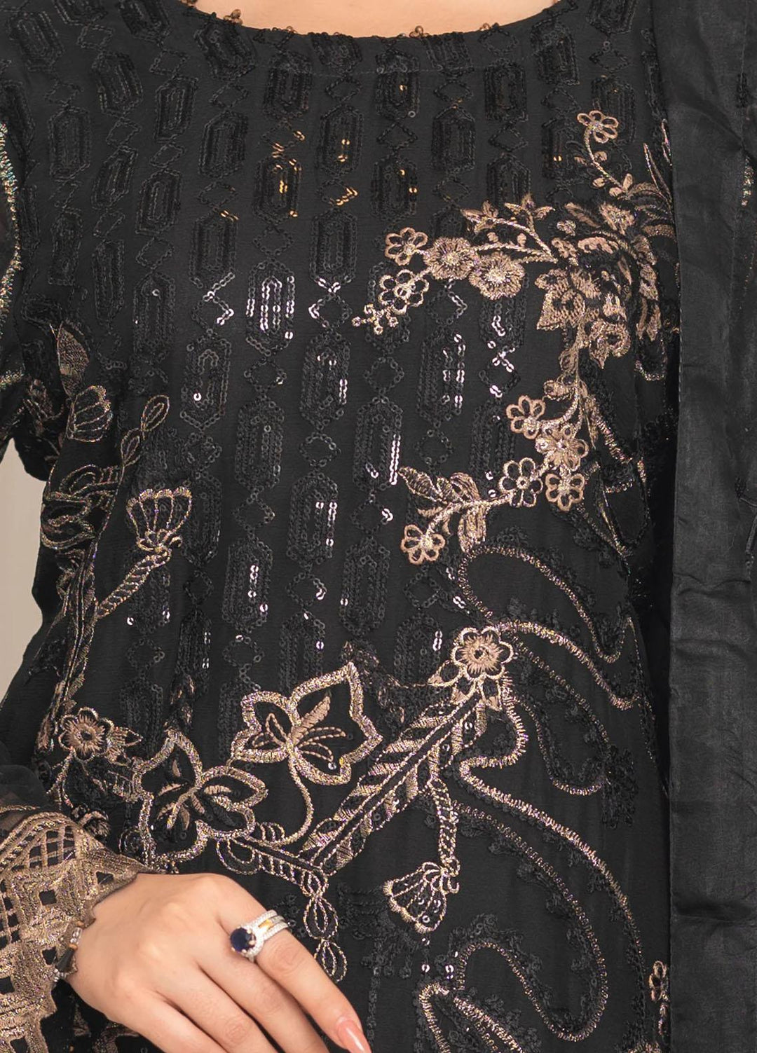 Shaadi Biyaah By Insiya Embroidered Chiffon Suits Unstitched 3 Piece INS23SB-S1 D5 - Wedding Collection
