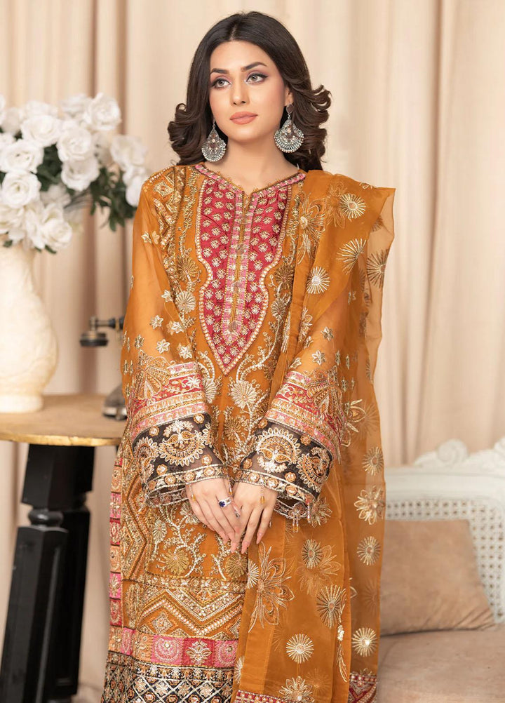 Shaadi Biyaah By Insiya Embroidered Organza Suits Unstitched 3 Piece INS23SB-S1 D6 - Wedding Collection
