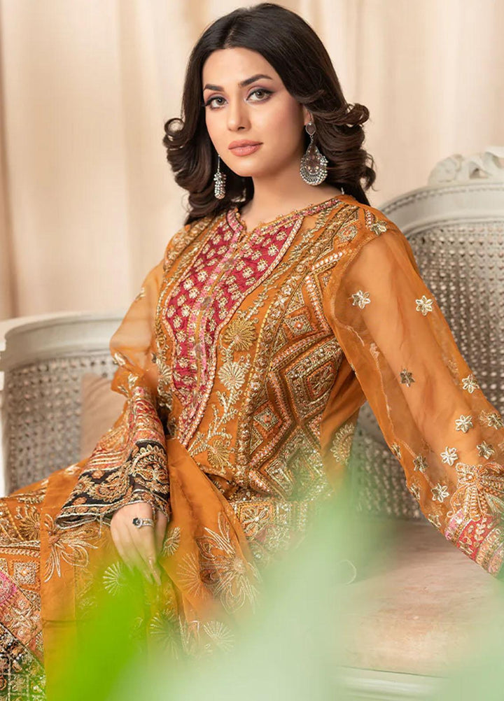 Shaadi Biyaah By Insiya Embroidered Organza Suits Unstitched 3 Piece INS23SB-S1 D6 - Wedding Collection