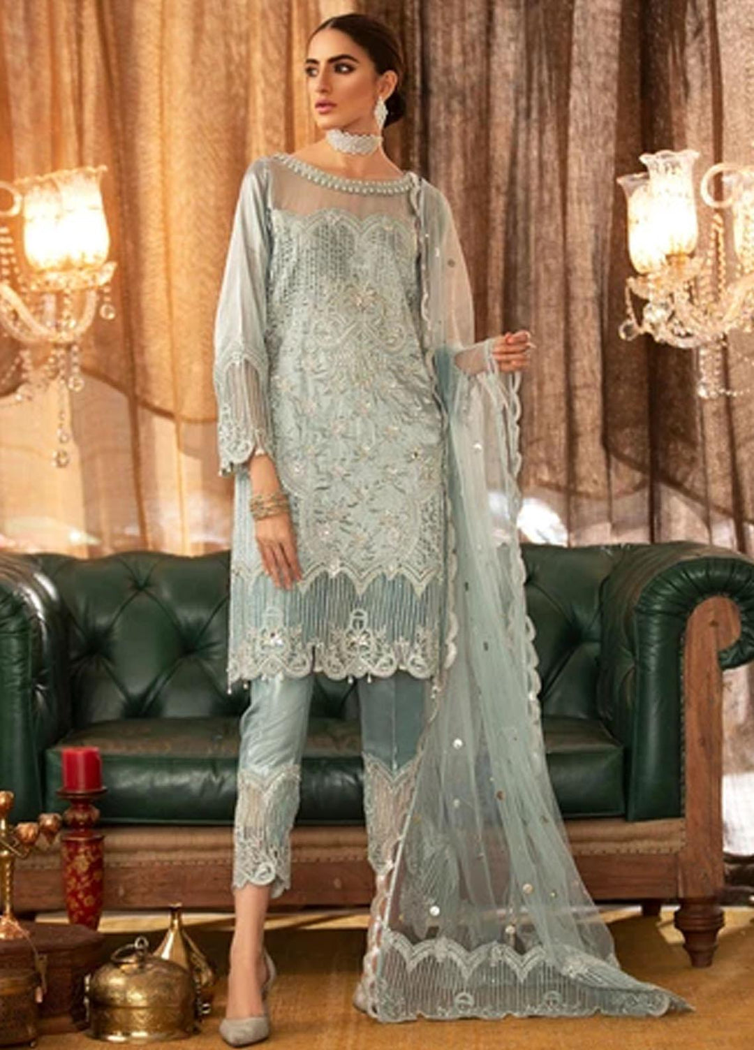 Shadmani by Sifash Embroidered Tissue Suits Unstitched 3 Piece SF21SL Misri - Festive Collection