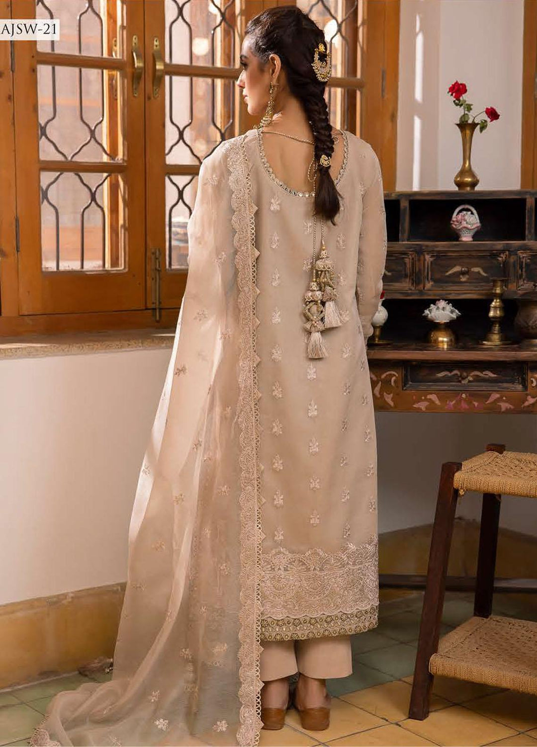Shadow Work By Asim Jofa Embroidered Cotton Suits Unstitched 3 Piece AJ23SW AJSW-21 - Luxury Festive Collection