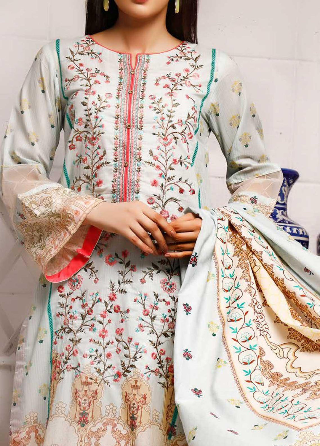 Shahkar by VS Textiles Embroidered Lawn Suits Unstitched 3 Piece VS21SK D-204 - Summer Collection