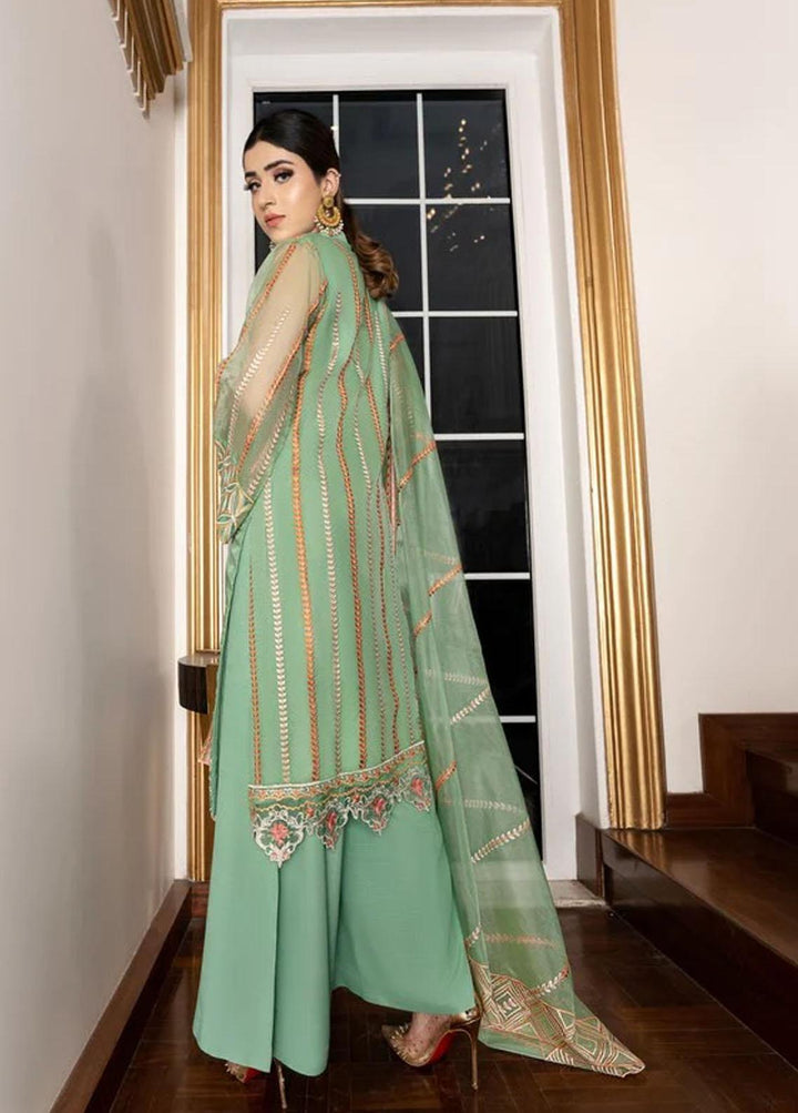 Shahnai By Norans Embroidered Organza Suits Unstitched 3 Piece NRS22S NLC-06 Zoella-Mint Green - Luxury Collection