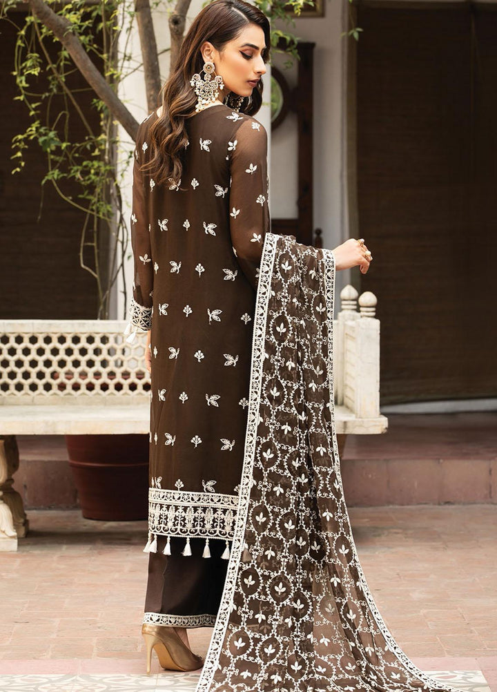 Alizeh Fashion by Bilal Embroidery Embroidered Chiffon Suits Unstitched 3 Piece AFB21SH 08-NAQSH - Festive Collection