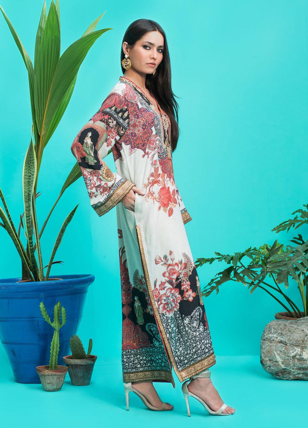 Shamaeel Ansari Luxury Pret  Silk Shirt D-02