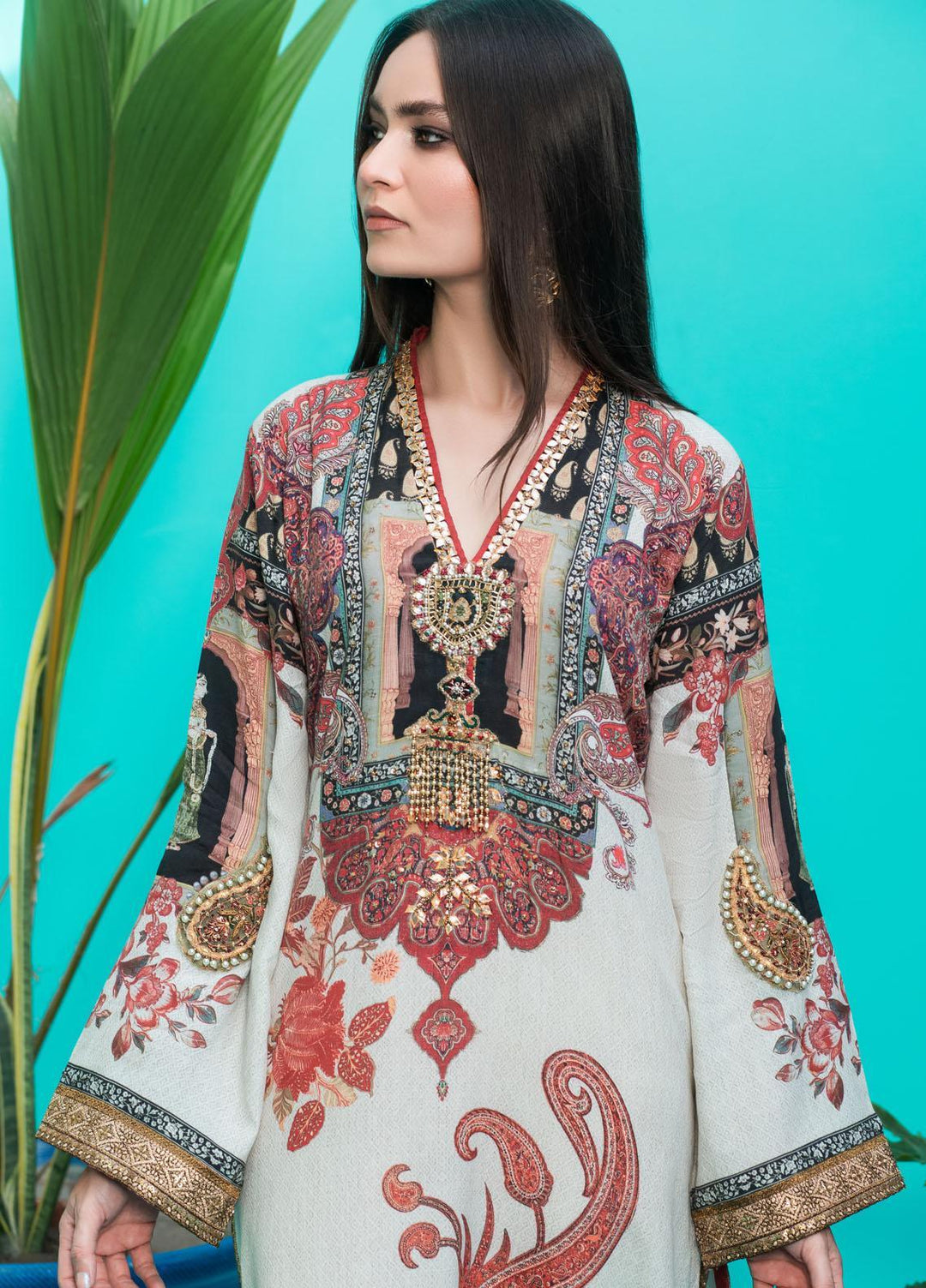 Shamaeel Ansari Luxury Pret  Silk Shirt D-02