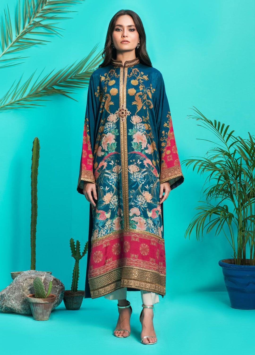Shamaeel Ansari Luxury Pret  Silk Shirt D-09