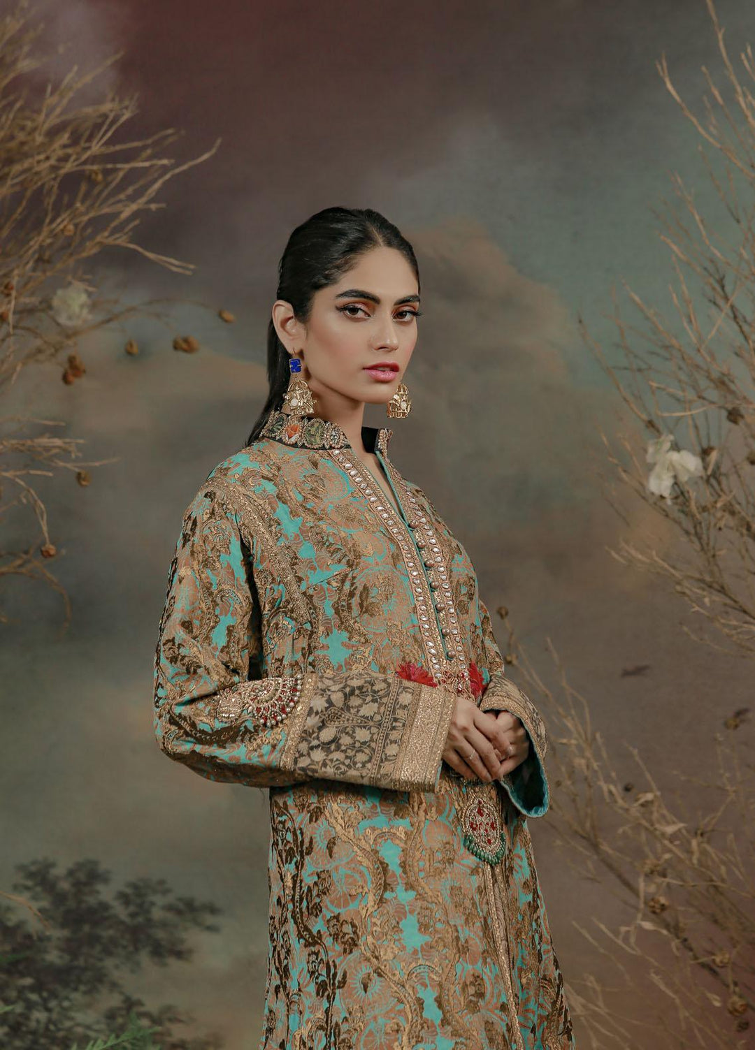 Shamaeel Ansari Luxury Pret  Silk Shirt NV 13