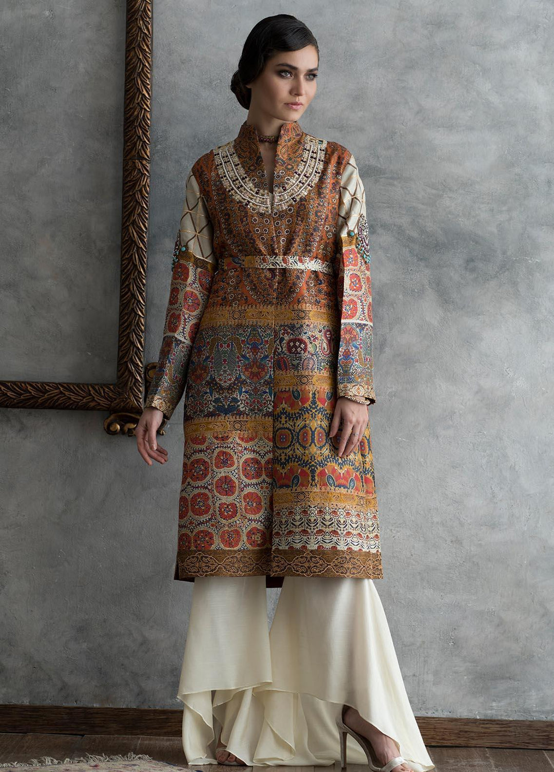 Shamaeel Ansari Luxury Pret  Silk Shirt KASHMIRI A