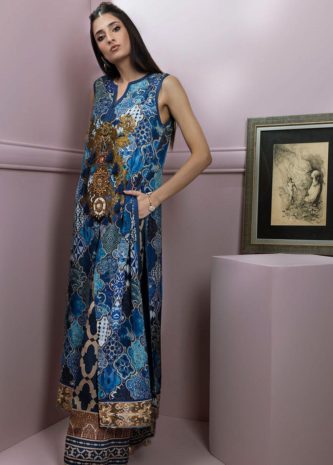 Shamaeel Ansari Pret Embroidered Silk 2 Piece Glam-10