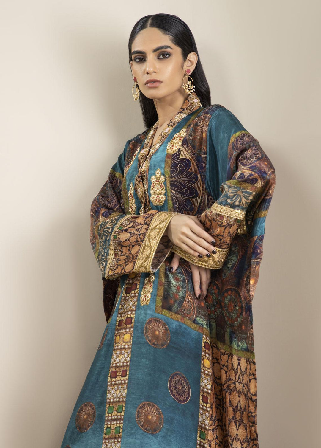 Shamaeel Ansari Luxury Pret Embroidered Silk Kaftan NR - 07