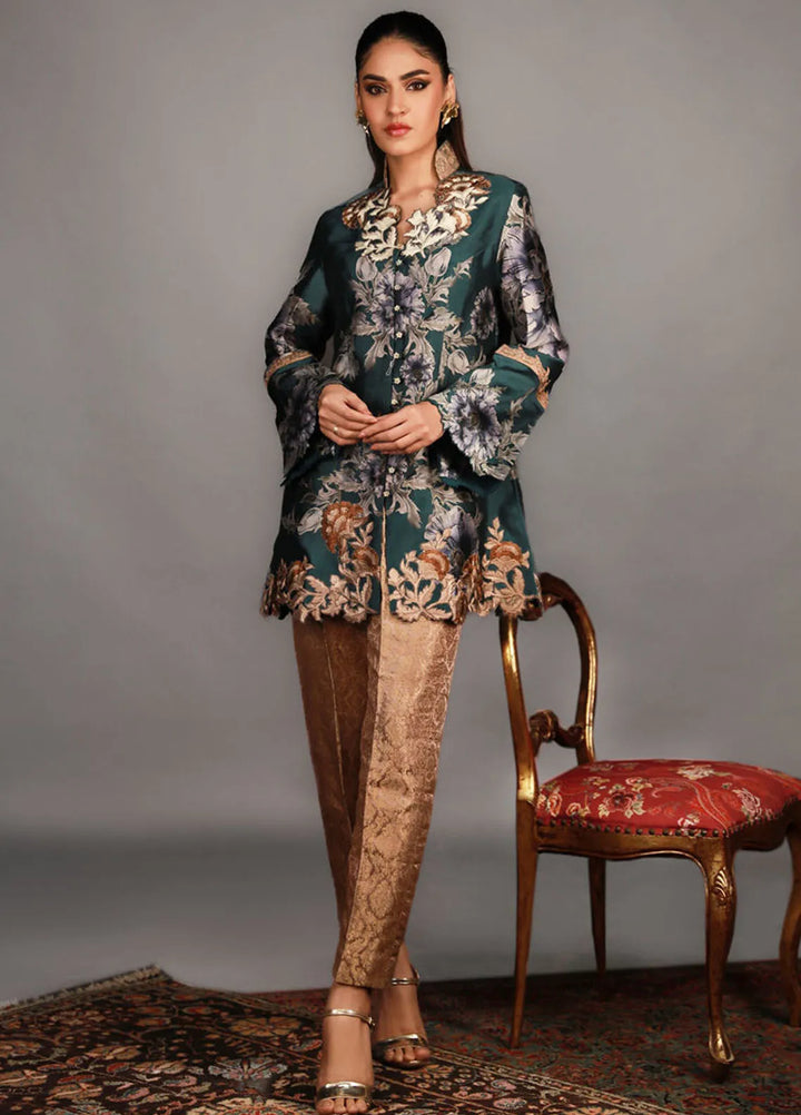 Shamaeel Ansari Pret Embroidered Silk 2 Piece Suit TRE-01