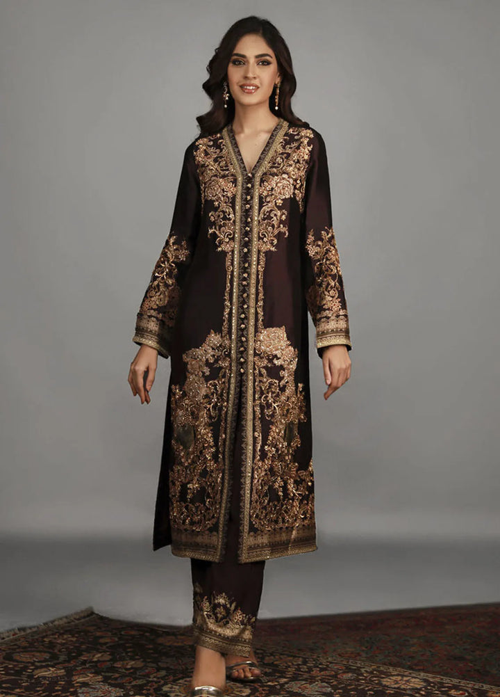 Shamaeel Ansari Pret Embroidered Silk 3 Piece Suit TRE-13