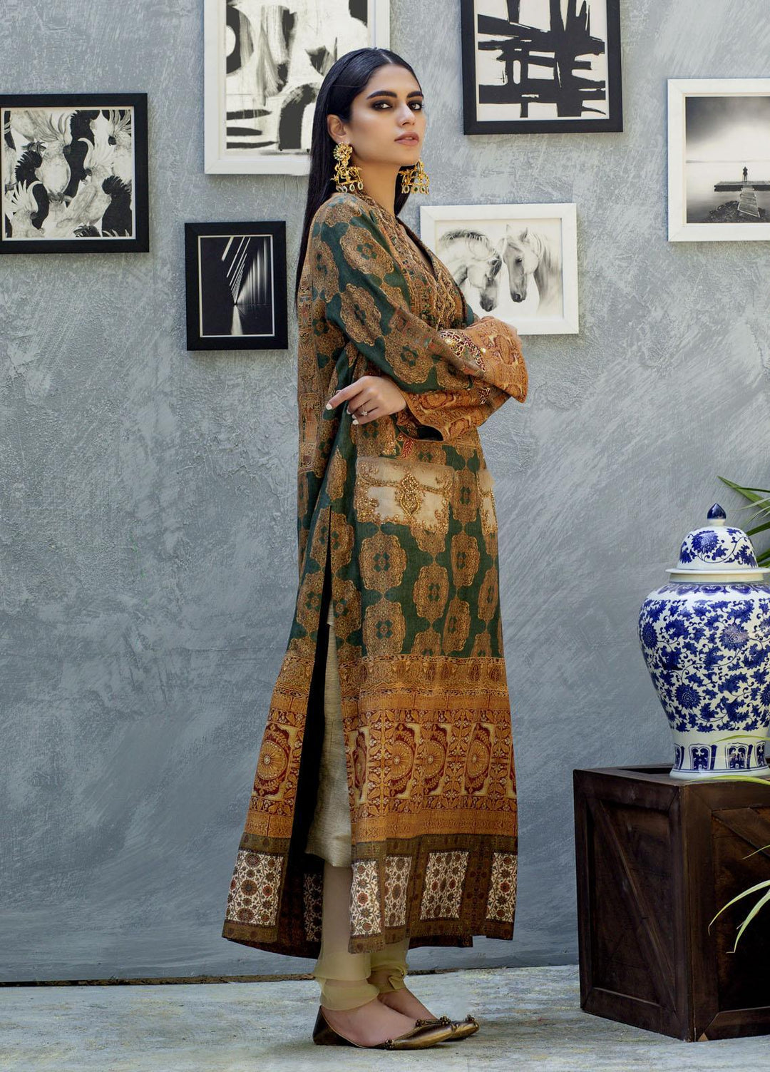 Shamaeel Ansari Luxury Pret  Silk Shirt SW-NV 14