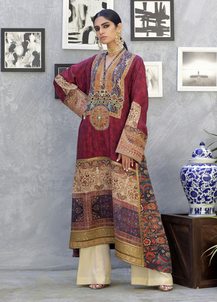 Shamaeel Ansari Luxury Pret  Silk Shirt SW-NV 2