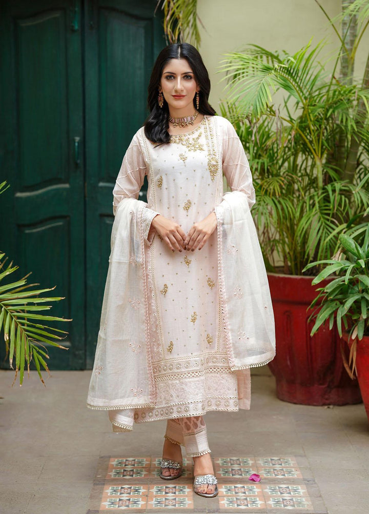 Shamooz Ready to Wear  Cotton Net 3 Piece Dress SHM22DW SEM-0322 Blush Pink