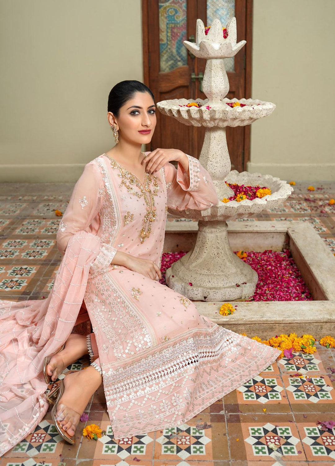 Shamooz Ready to Wear  Chiffon 3 Piece Dress SHM22DW SEM-0327 Hoor