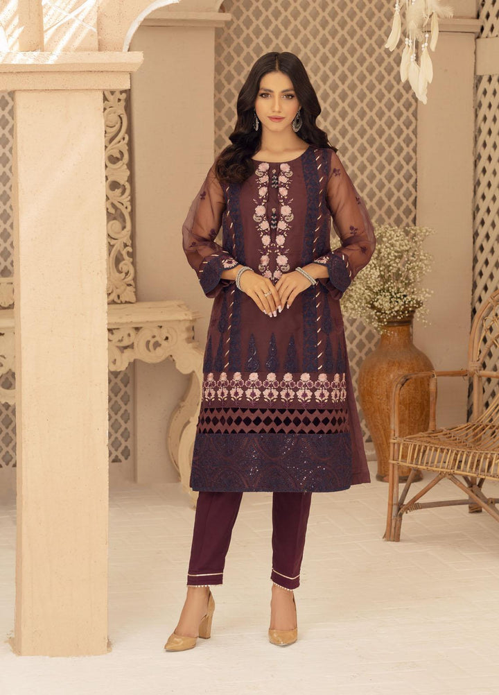 Jade By Shamooz Embroidered Organza  Unstitched Shirt SU-040 - Spring Collection