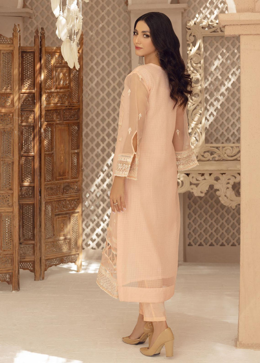 Jade By Shamooz Embroidered Organza  Unstitched Shirt SU-043 - Spring Collection