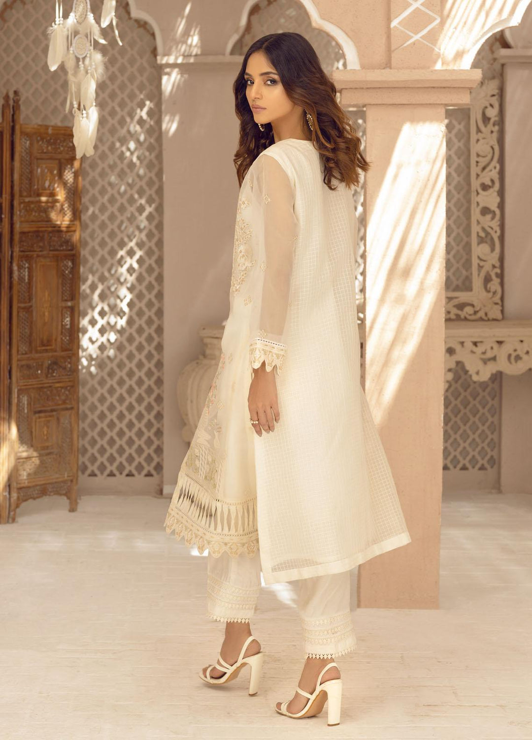 Jade By Shamooz Embroidered Organza  Unstitched Shirt SU-044 - Spring Collection