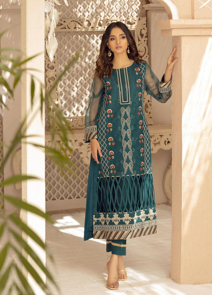 Jade By Shamooz Embroidered Organza  Unstitched Shirt SU-045 - Spring Collection
