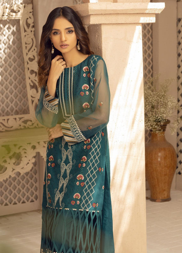 Jade By Shamooz Embroidered Organza  Unstitched Shirt SU-045 - Spring Collection