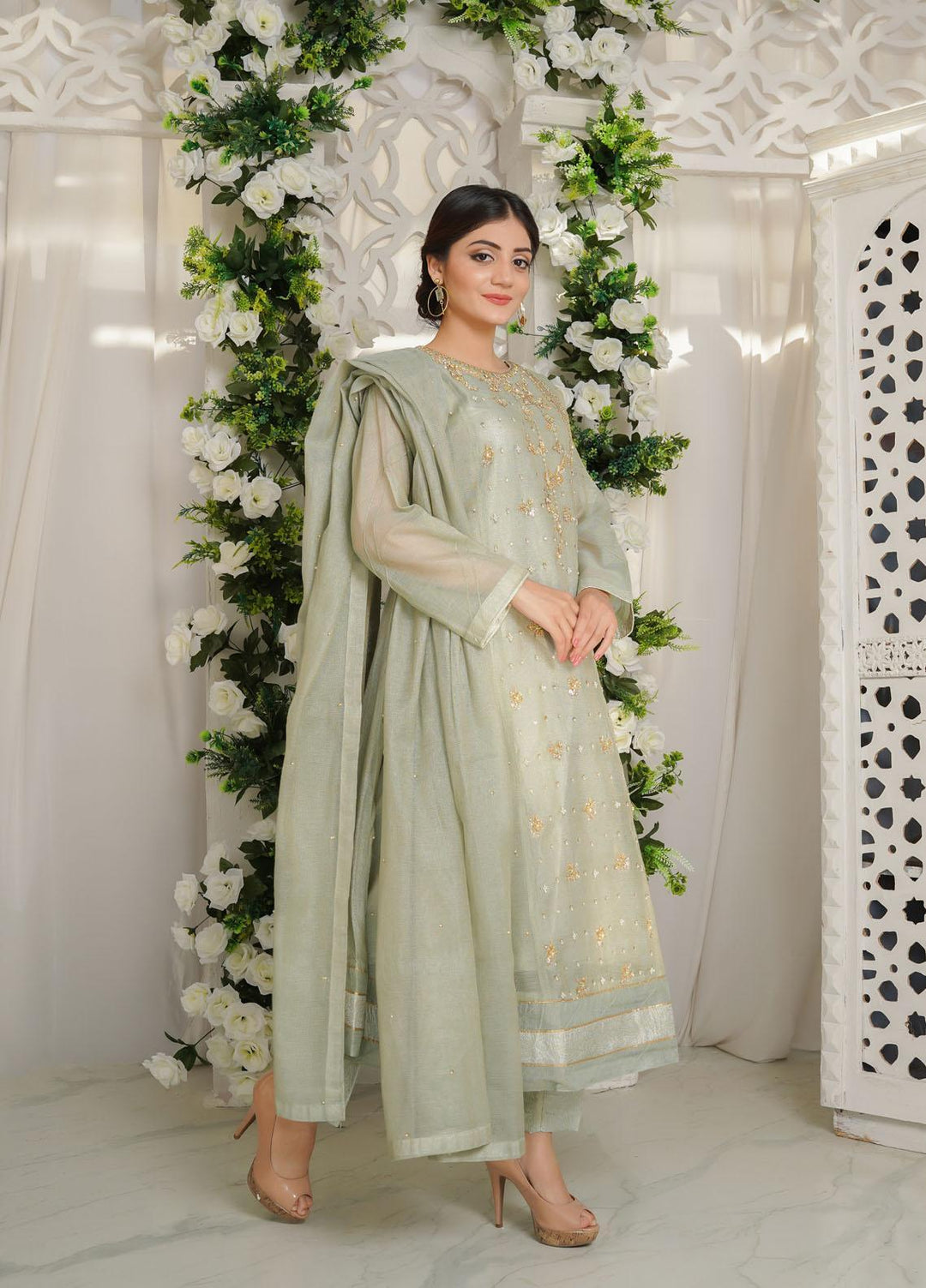 Shamooz Luxury Pret  Missouri 3 Piece Dress SHM23MP Frank Green /SEM-0370