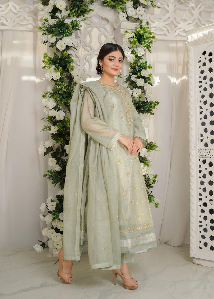 Shamooz Luxury Pret  Missouri 3 Piece Dress SHM23MP Frank Green /SEM-0370