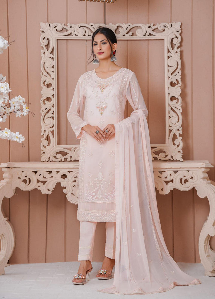Shamooz Luxury Pret  Chiffon 3 Piece Suit Ballet Pink / SEM-0387