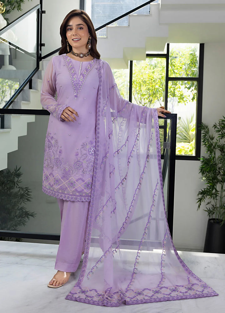 Shamooz Pret Embroidered Chiffon 3 Piece Suit Berry SEM-0745