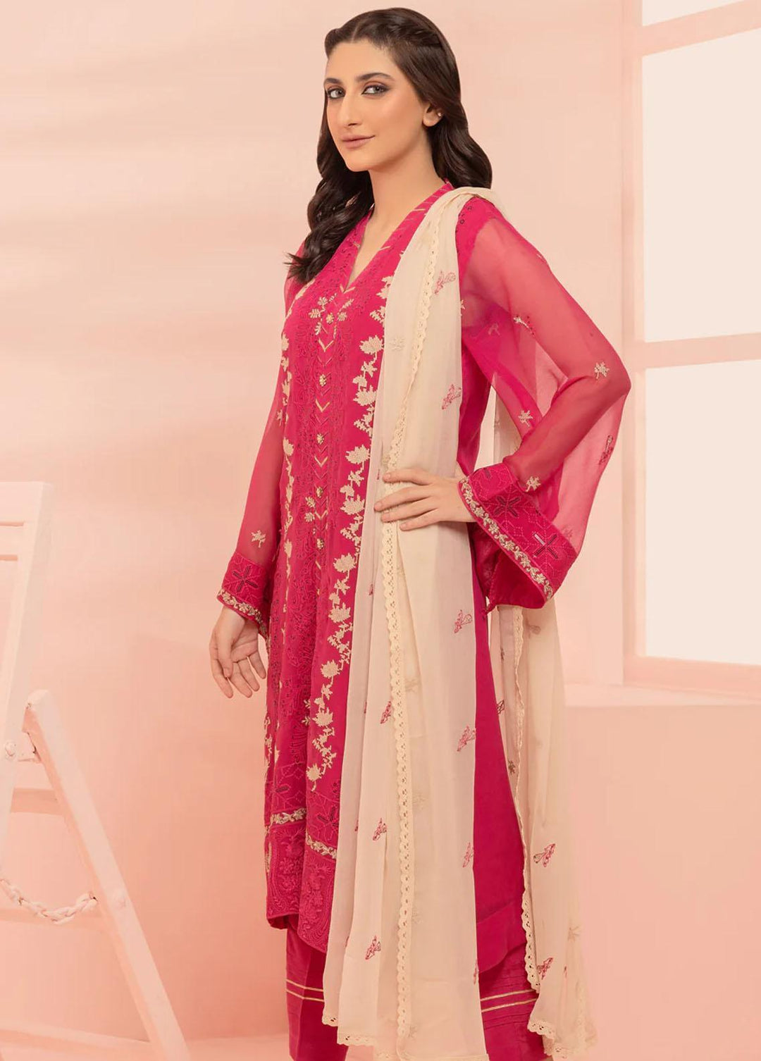 Shamooz Pret Embroidered Chiffon 3 Piece Suit SEM-0490