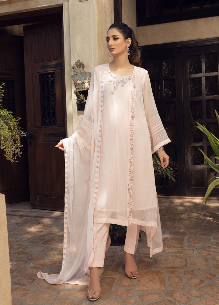 Shamooz Luxury Pret  Chiffon 3 Piece Dress SEM-0407 Blush Pink
