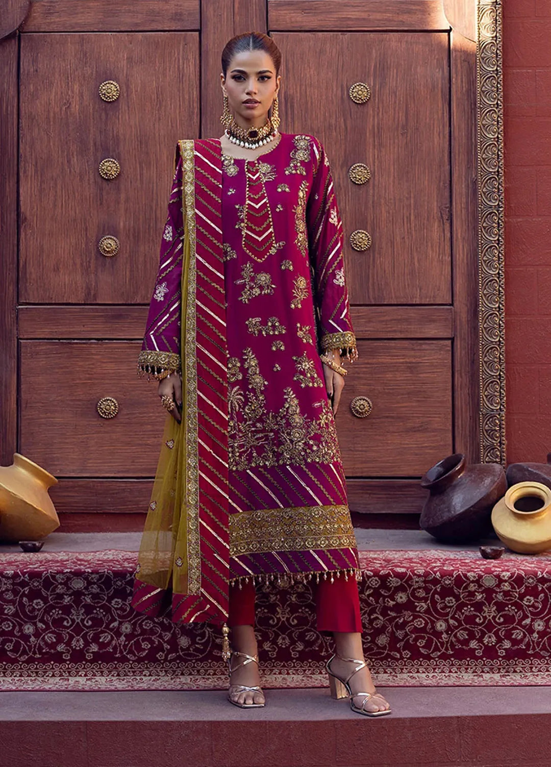 Shan e Festive by Salitex Embroidered Paper Cotton Suits Unstitched 3 Piece SUNW6JI015UT - Festive Collection