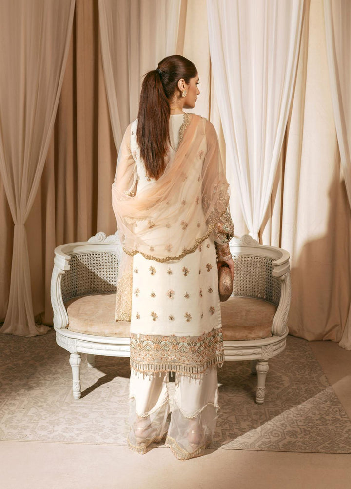 Shanyera Embroidered Net Suits Unstitched 3 Piece SHN22AR A2 - Daisy Blush - Wedding Collection
