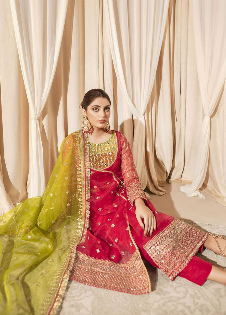 Shanyera Embroidered Organza Suits Unstitched 3 Piece SHN22AR A3 -Rubis Allure - Wedding Collection