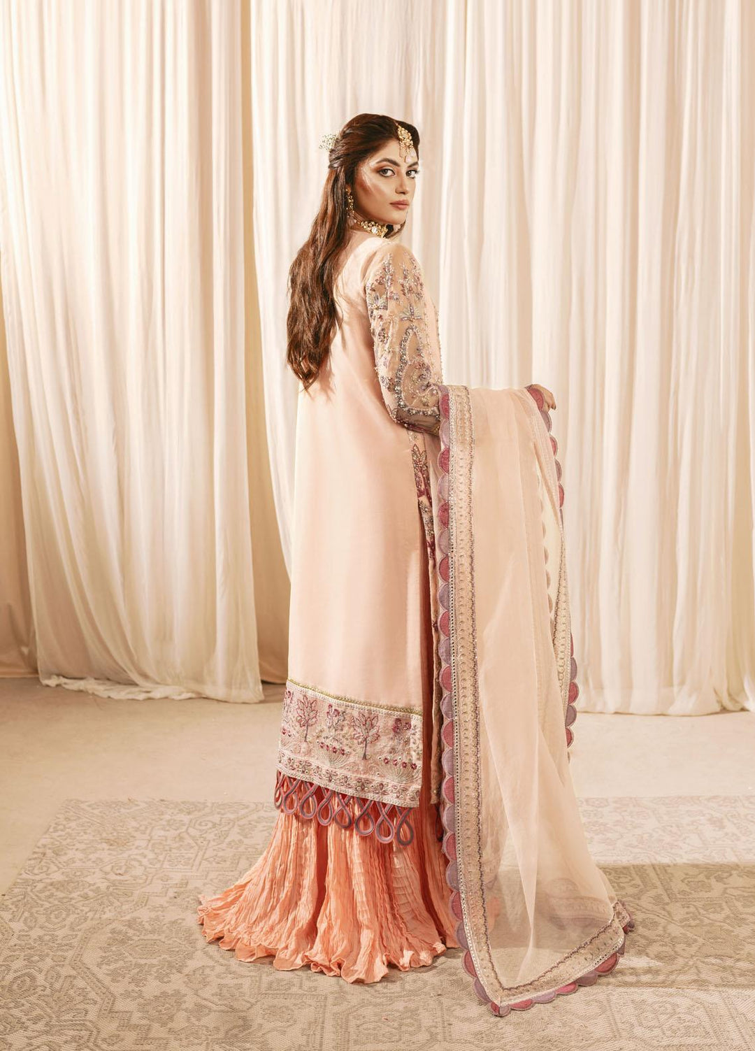 Shanyera Embroidered Organza Suits Unstitched 3 Piece SHN22AR A4- Roseate Mystique - Wedding Collection