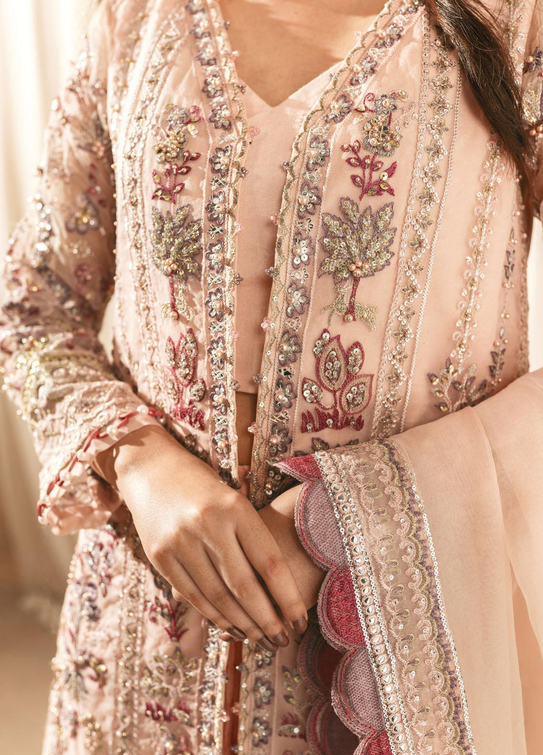 Shanyera Embroidered Organza Suits Unstitched 3 Piece SHN22AR A4- Roseate Mystique - Wedding Collection