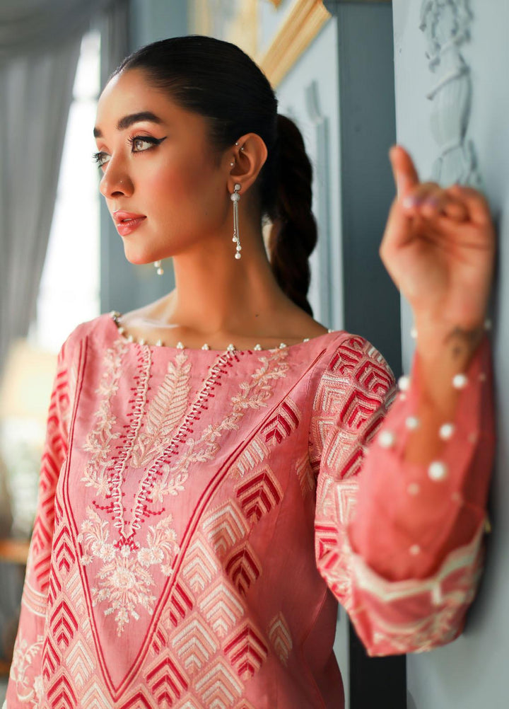 Shanyera Luxury Pret  Raw Silk 3 Piece Dress SHN21LP D-03 Pink Delicacy