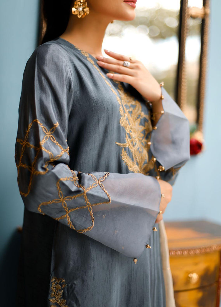 Shanyera Luxury Pret  Raw Silk 3 Piece Dress SHN21LP D-08 Dusky Charm