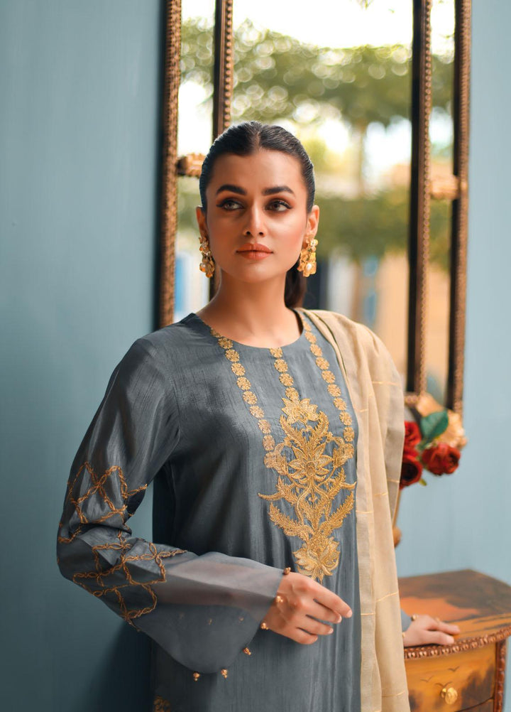 Shanyera Luxury Pret  Raw Silk 3 Piece Dress SHN21LP D-08 Dusky Charm