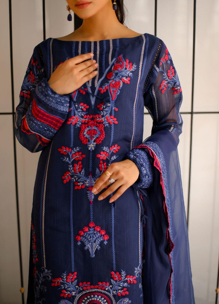 Shanyera Luxury Pret  Khaadi Net 3 Piece Dress SHN21LP D-10 Blue Beauty