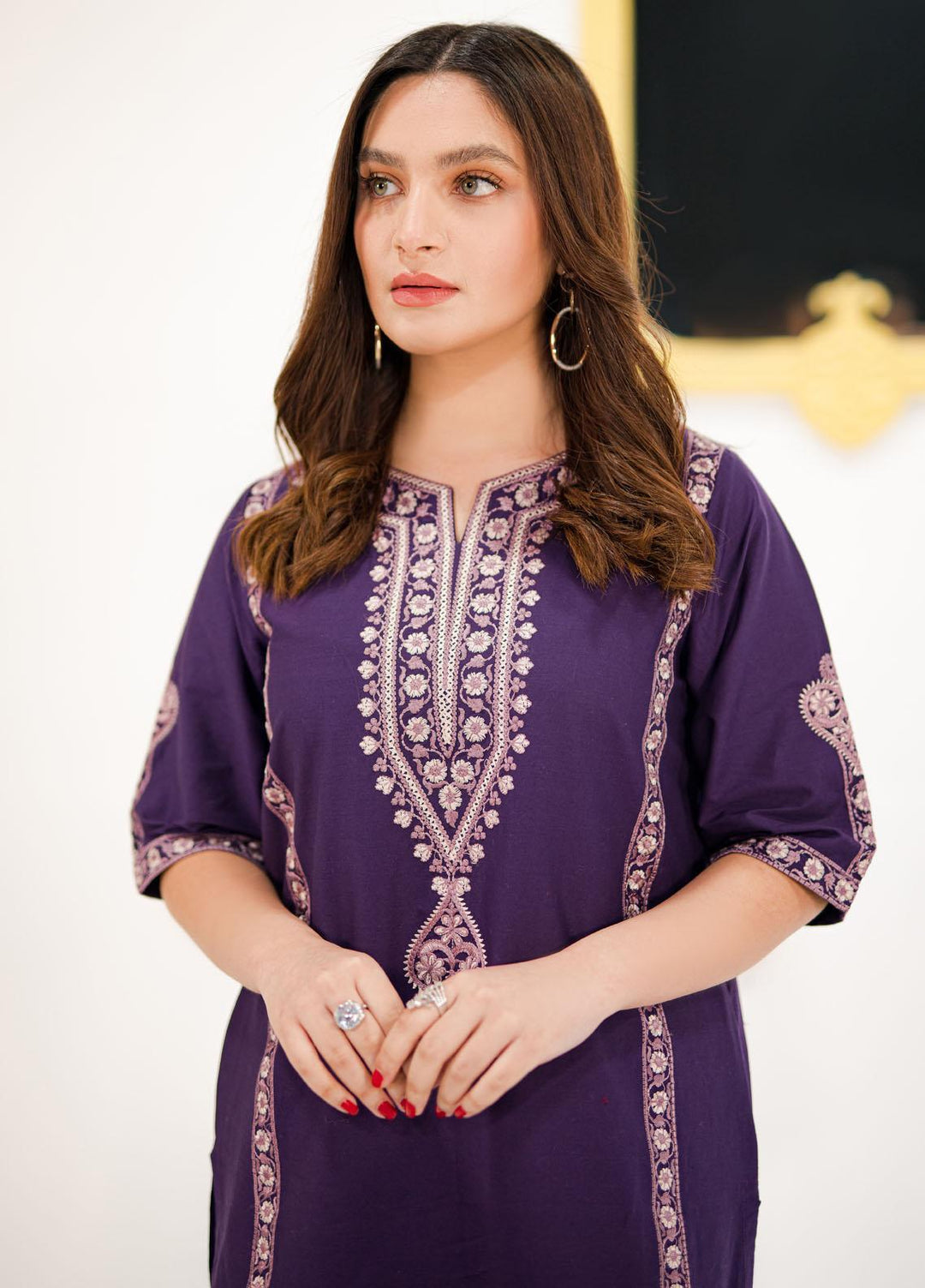 Shanyera Casual Pret Embroidered Lawn 2 Piece Suit SHN22SC B4 - Irish Purple