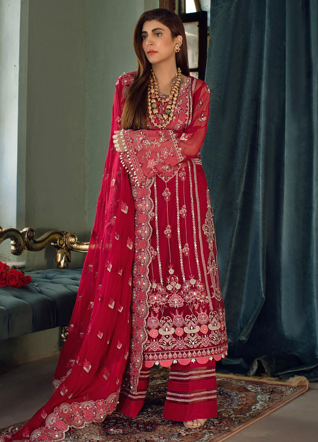 Sheeba Kapadia Embroidered Chiffon Suits Unstitched 3 Piece SHK21BR 07-Adira - Festive Collection