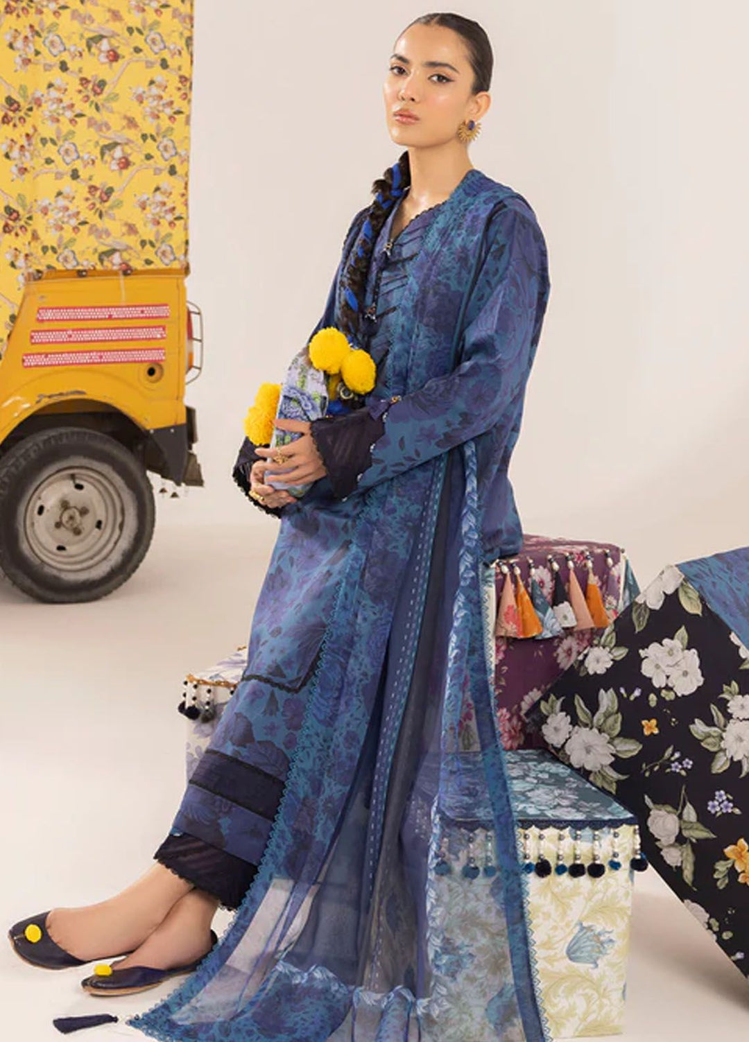 Sheen by Alizeh Fashion Printed Lawn Suits Unstitched 3 Piece AFB24SH D-04 Moonstone - Summer Collection