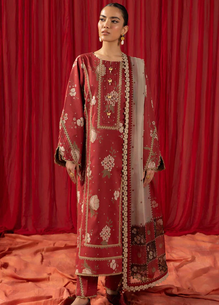 Sheen by Alizeh Fashion Printed Lawn Suits Unstitched 3 Piece AFB24SH D-06 Russet - Summer Collection