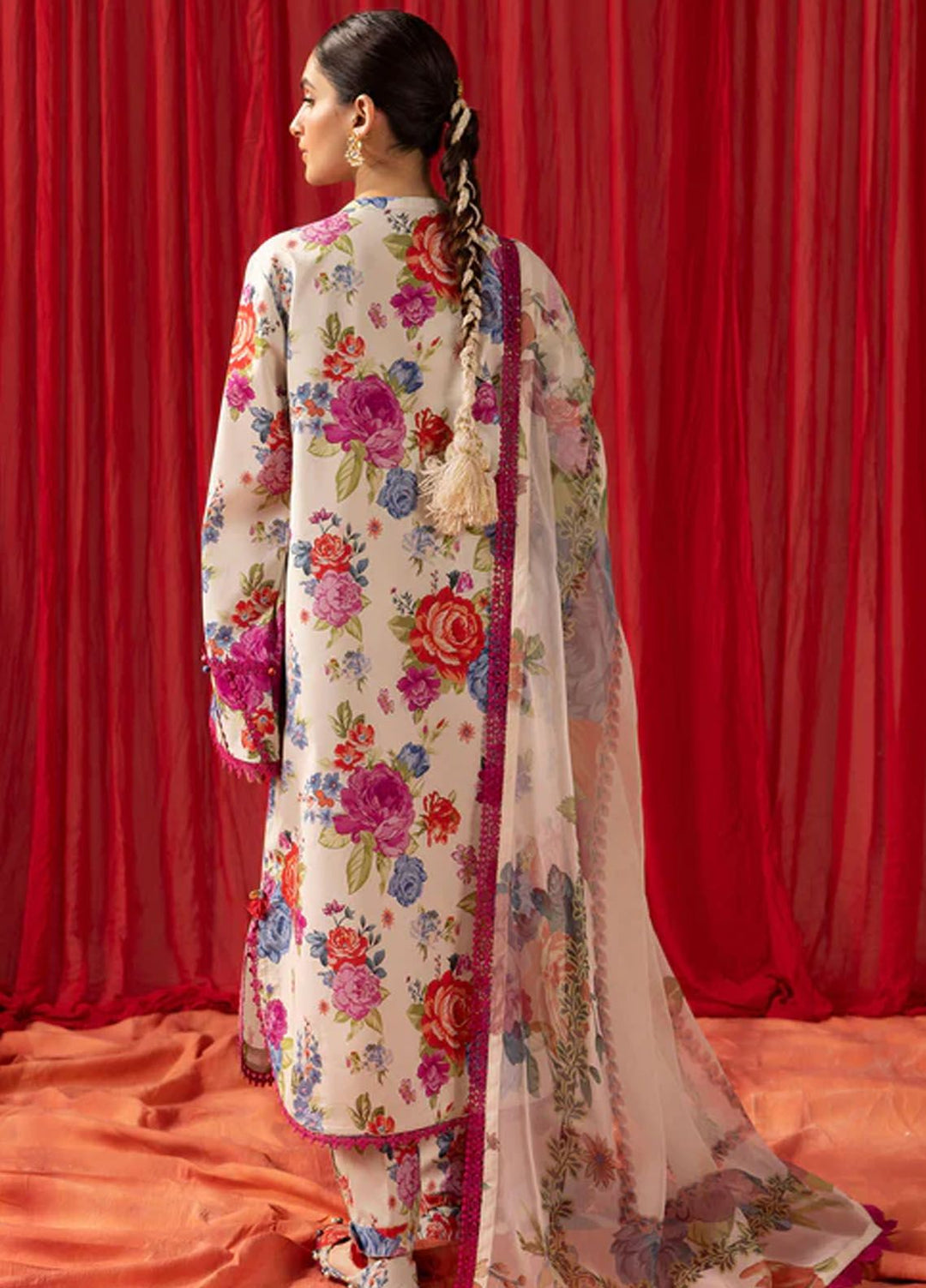 Sheen by Alizeh Fashion Printed Lawn Suits Unstitched 3 Piece AFB24SH D-10 Luna Rose - Summer Collection