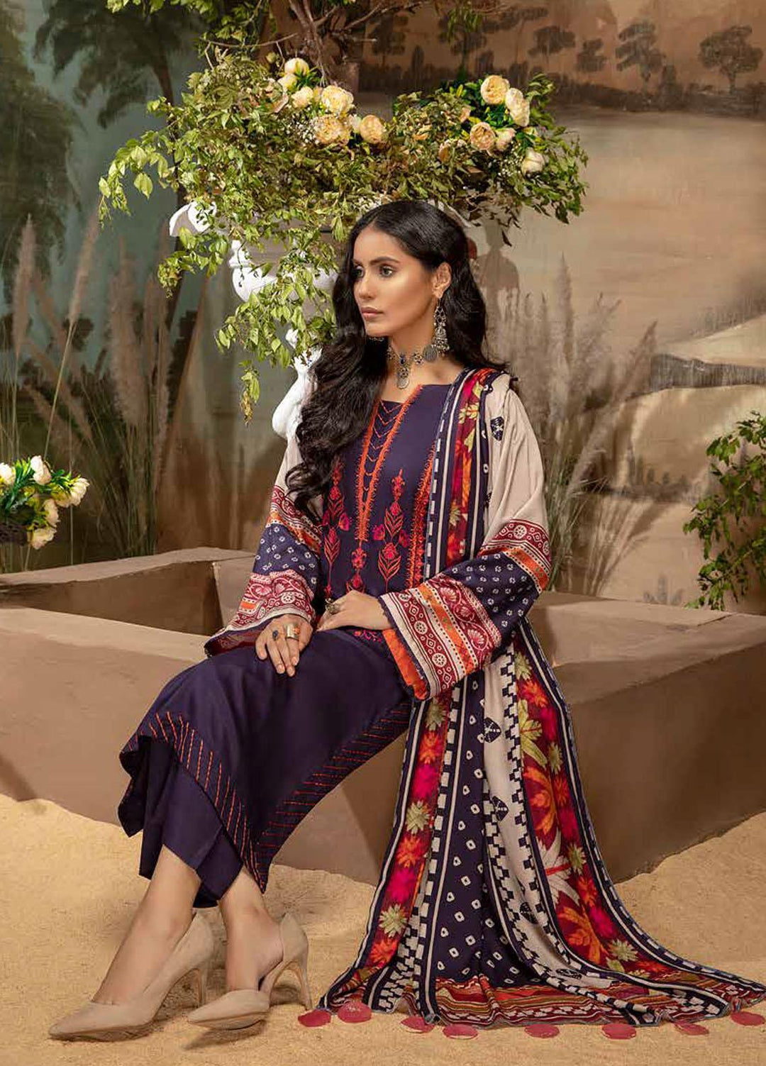 Sheen by Charizma Embroidered Marina Suits Unstitched 3 Piece CRZ21SN SHW-04 - Summer Collection