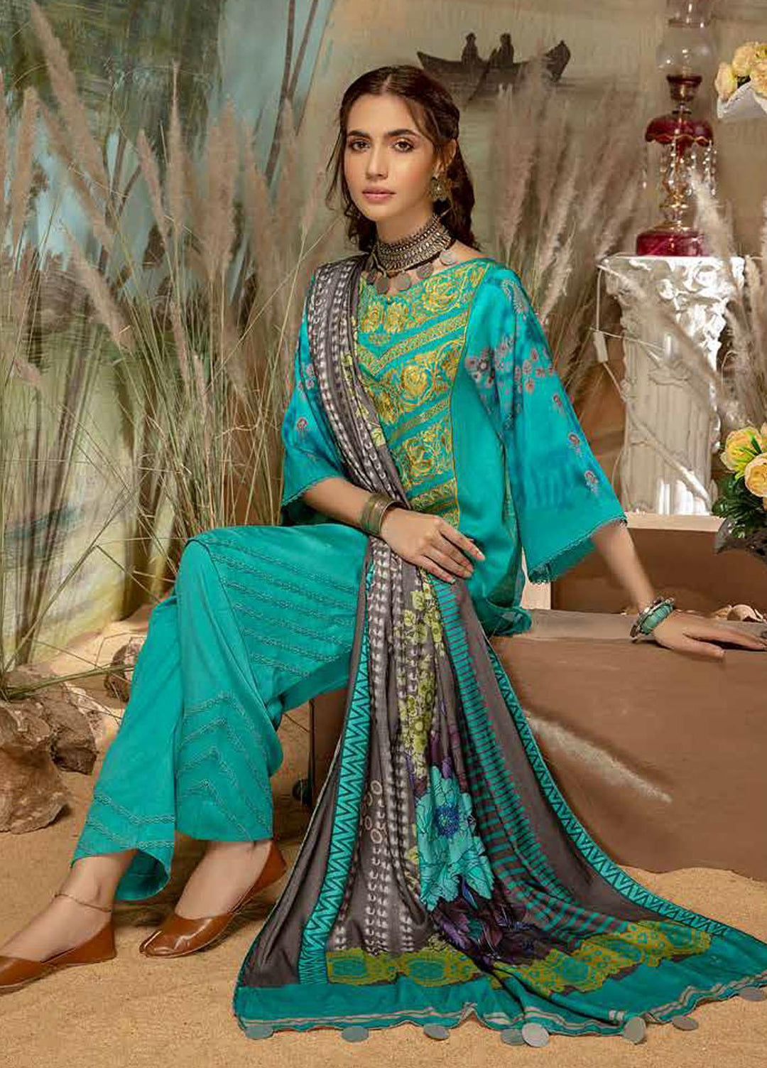 Sheen by Charizma Embroidered Marina Suits Unstitched 3 Piece CRZ21SN SHW-05 - Summer Collection