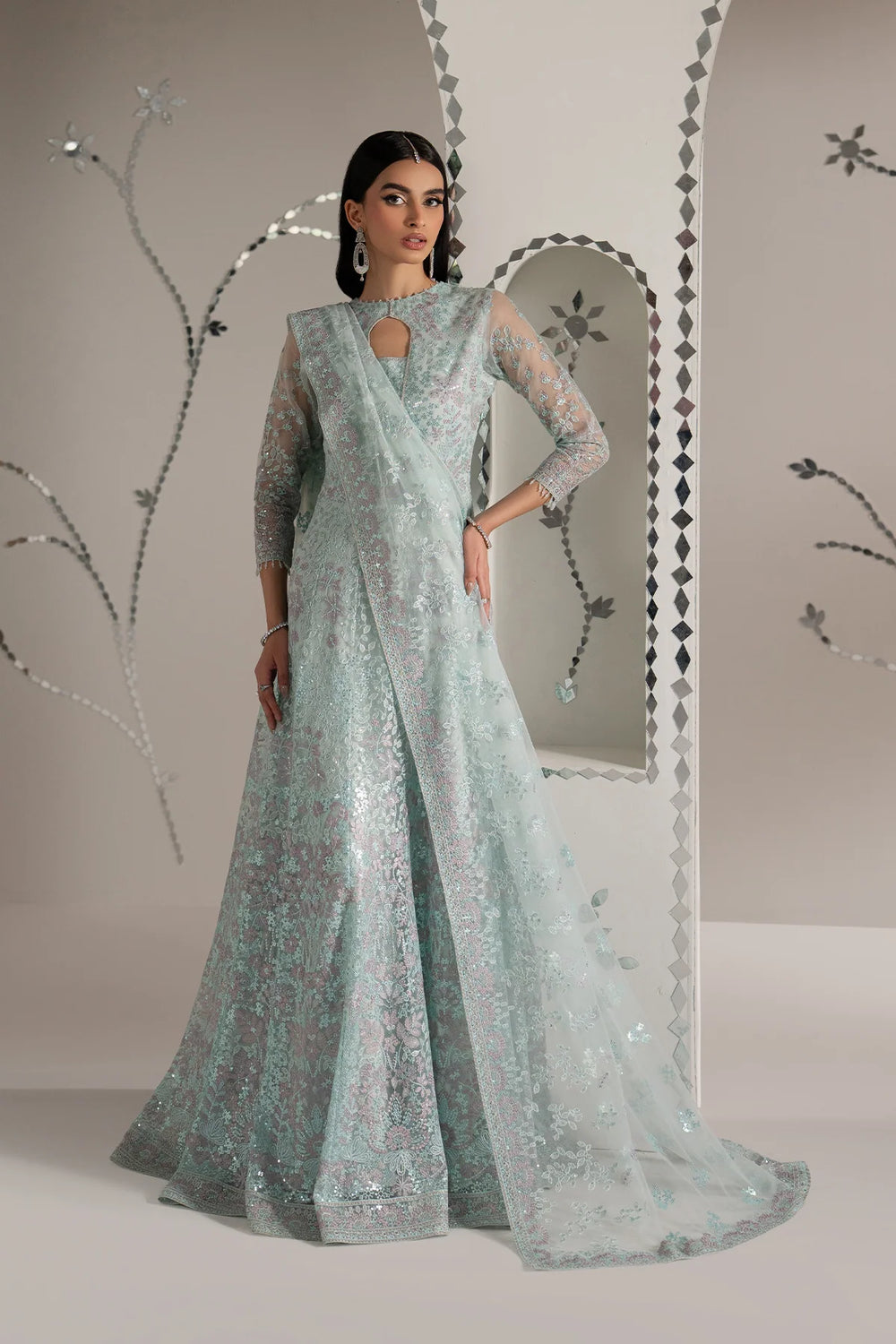 Shehnai by Lavish Premium Unstitched Embroidered Organza 3 Piece Suit LVP26USO SH-03 SHEHNAZ - Wedding Collection